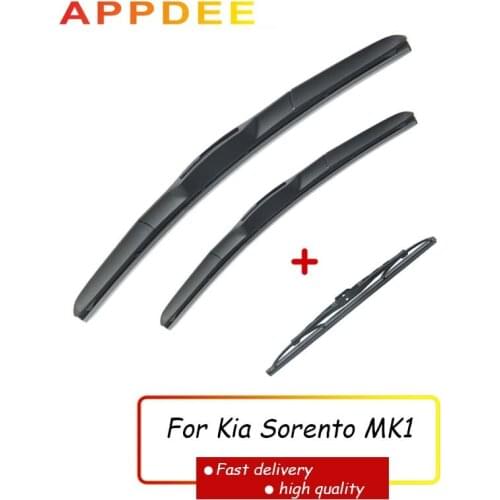 APPDEE Wiper Front + Rear Wiper Blades Set Kit For Kia Sorento MK1 2002-2009 Windshield Windscreen Rear Window 24"+18"+14"