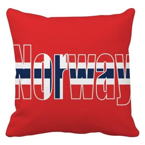 Norway Country Flag Name Throw Pillow Square Cover