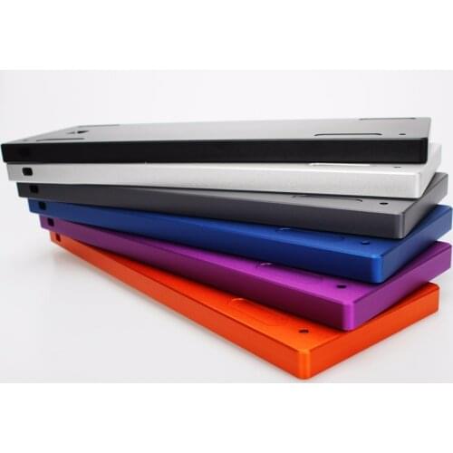Low Profile CNC Anodized Aluminum Case with Battery Slot for 60% Mechanical Keyboard DIY Fits GH60 A60 XD60 XD64 Poker2 Etc
