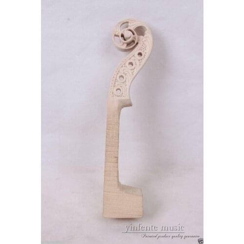 New 4/4 violin Neck Openwork pattern Head Hand Carve High Quality maple wood violin accessories violin parts