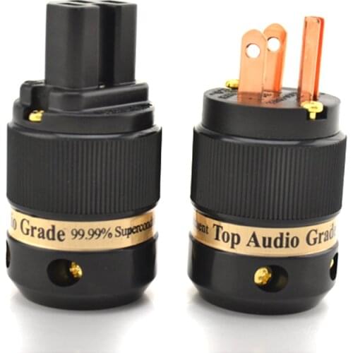 NEW CMC Ti2000-8055 Pure Copper US Version Power Plugs for DIY Power Cable One Pair