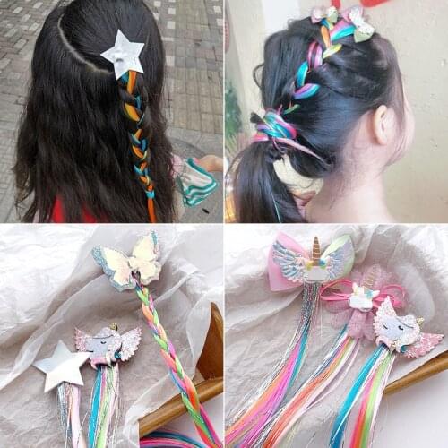 2021 New Woman Hair Accessories Star Love Colorful Hairpin Long Tassel Fashion Princess Headband Toys For Girls
