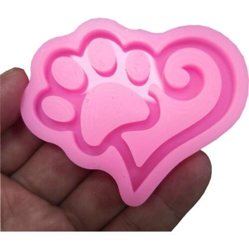 New Cake Decorating Tools Shiny Love Bear Paw Molds Epoxy Model Resin Key Keychains Moulds Silicone Mold Silicone Mold
