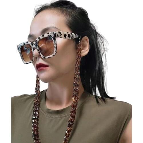 New Wide Amber Acrylic Glasses Chain Women Reading Glasses Hanging Neck Chain Largand Sunglasses Chain Eyeglasses Strap Gifts