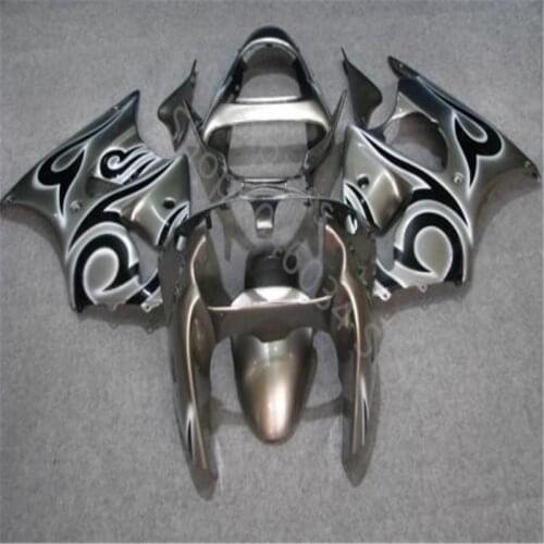 ZX6R 00-02 for Kawasaki Ninja ZX6R 00-02 Fairing gray black white flames body ZX-6R 2000 - 2002 Fairings Injection mold