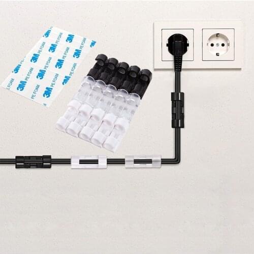 Wire Cable Organizer Clips Cable Management Desktop Workstation ABS Wire Manager Cord Holder Data Telephone Line Cable Winder