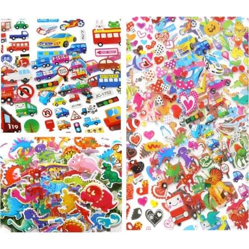 Different 3D 20 Sheets/Lot Puffy Bulk Stickers Cute Cartoon Animal Assorted Scrapbook Sticker for Girls Boys