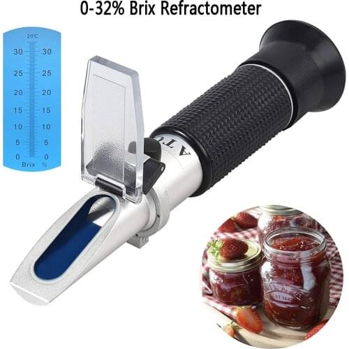 Brix Refractometer With ATC Handheld Brix Meter Hydrometer 0-32% Portable Brix Reader Tester For Measuring Sugar Content Tool