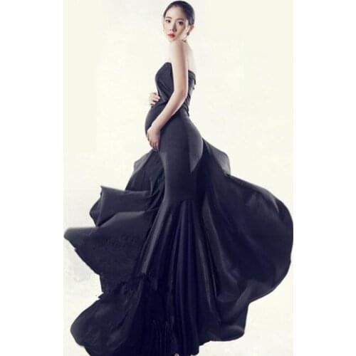 Trailing Vestidos Maternity Photography Props Pregnancy Dress Photography Pregnant Fishtail Maternity Dresses For Photo Shoot