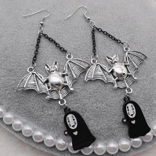Halloween retro bat pendant earrings, ladies jewelry party gift