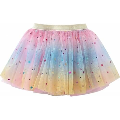 Chiffon Girls Mini Tulle Skirts For Party Performance Birthday Wholesale Baby Rainbow Tutu Skirt