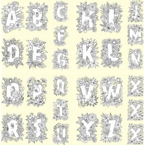 3*4inches 26 Alphabet Flower Clear Stamps for DIY Scrapbooking Crafts Making Decor Transparent Stempels New 2019 Silicone Seal