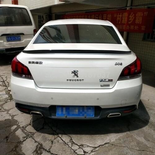 For Peugeot 508 Spoiler High Quality ABS Plastic Unpainted Color Rear Spoiler Wing Trunk Lid Cover Car Styling