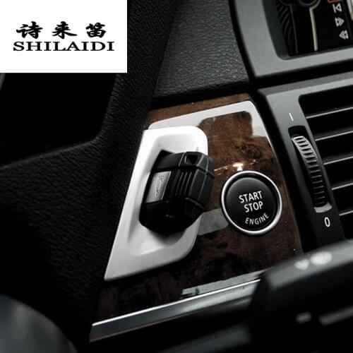 Car styling keyhole decorative panel frame covers trim stainless steel stickers for BMW X5 E70 X6 E71 Interior Auto Accessories