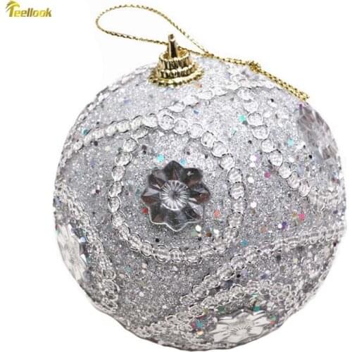 Teellook 10pcs 8cm Christmas Ball Christmas Mall Hotel Home Decorate Christmas Tree Pendant