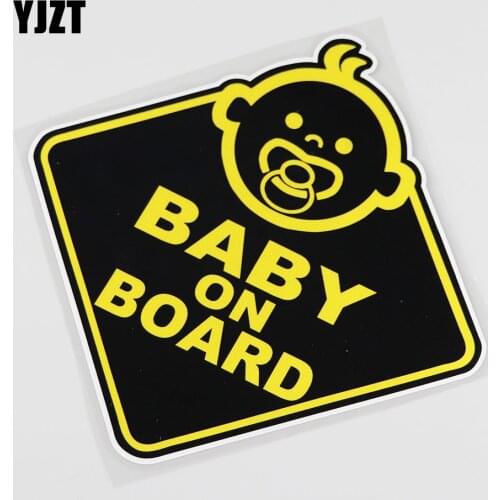 YJZT 15.5CMX15.9CM Car Decal Baby on board Pvc Sticker Decorative 13A-0014