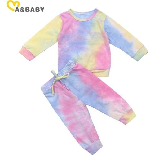 Ma&Baby 6M-4Y Toddler Newborn Baby Kid Girls Clothes Set Cute Print Long Sleeve T shirt Tops Bow Pants Outfits Autumn Costumes
