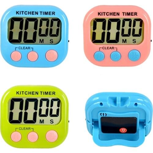 1Pc Magnetic LCD Digital Kitchen Countdown Egg Timer Alarm with Stand Practical Cooking Clock Set Time Reminder