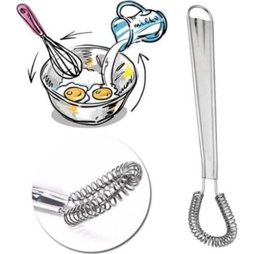 1pc Stainless Steel Hand Mixer Egg Beater Spring Cream Mixer Cooking Tools Kitchen Accessories