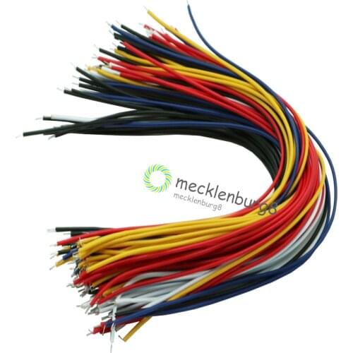 100Pcs Double Head PCB Solder Cable 20CM Breadboard Fly Jumper Wire Cable Tin Conductor 5 Color
