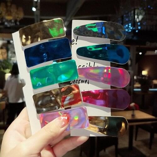 124pcs/lot DIY Simple Multi Girls Mirror Surface Hair BB Clips Redial Water Drop Hairpins Hair Styling Tools Accessories HA1424