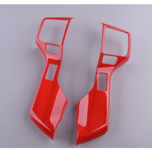 2Pcs Car Steering Wheel Cover Trim With LDA Frame Red ABS Fit for Toyota Tacoma Tundra 4Runner 4WD N280 2015 2016 2017 2018 2019