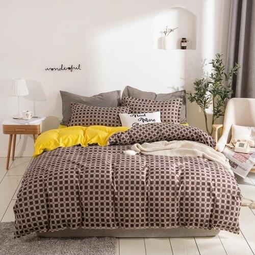 2020 NEW ARRIVAL 3/4PCS Bedding Set Skin-friendly Bed Linen Comforter Duvet Cover Flat Bed Textile Pillowcase Home Sheet