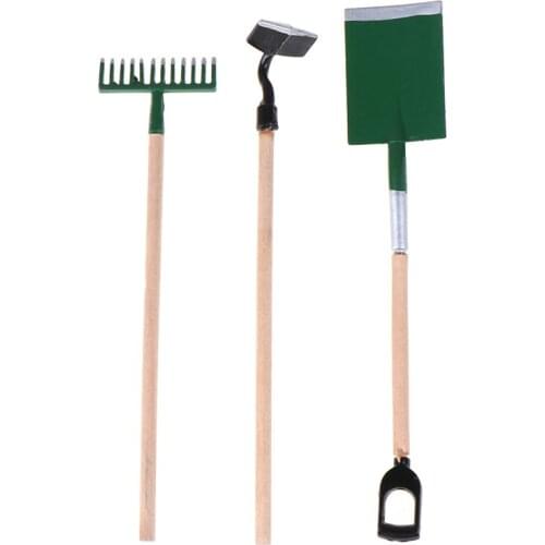 3Pcs/set 1:12 Scale Garden Tools for Dolls House Garden Scenery Model Furniture Toys Decor Dollhouse Miniature