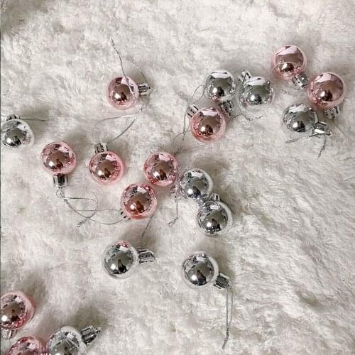 3CM Golden Pink Silver Small Christmas Ball Cute Christmas Tree Decoration Mini Light Ball Christmas Matching