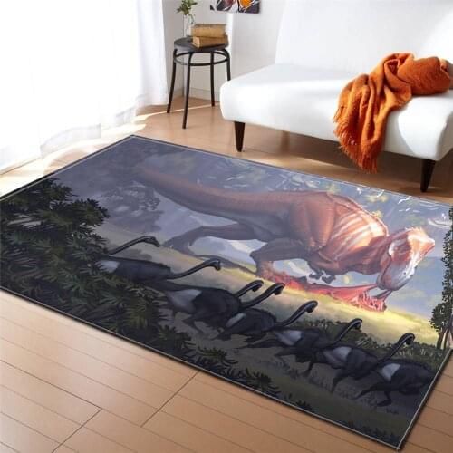 3D Jurassic Dinosaur Rug Living Room Carpet Boys Room Decoration Mat Baby Crawling Area Rugs Anti-slip Soft Bedroom Carpets