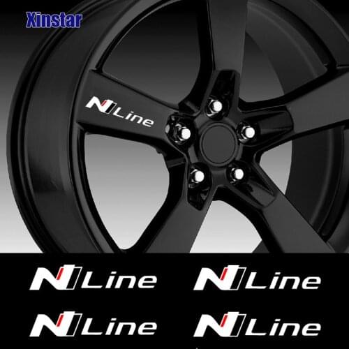 4Pcs Nline Car Rim Sticker For Hyundai i10 i20 i30 i40 ix35 TUCSON Elantra SONATA GENESIS SOLARIS VEOSTER ACCENT