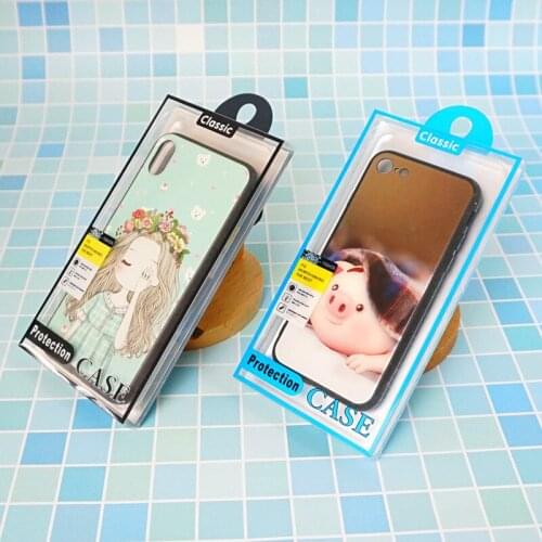 500pcs 6 Color Blister PVC Plastic Clear Retail Packaging Package Box for X XR 6S 7 8 Plus Clear Mobile Phone Case Cover