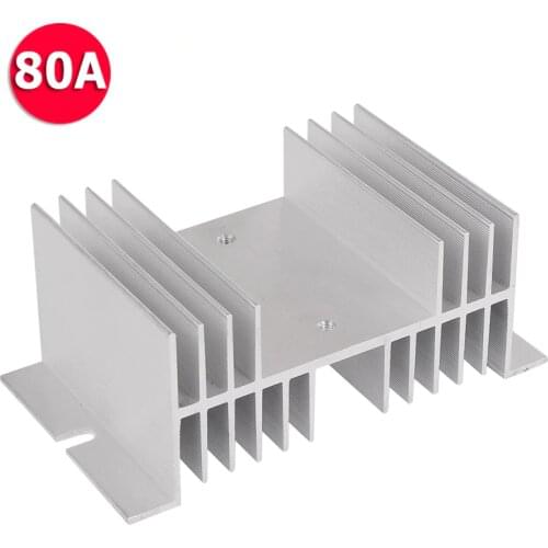 Aluminum Heat Sink Dissipation Radiator Rail Mount Suitable for Single Phase Solid State Relay SSR-40DA 10A 25A 40A 60A 80A SSR