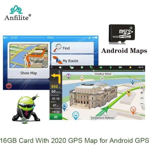Anfilite GPS Navigation 16GB Micro SD Card Map 2018 latest Map for Android car gps navigation map Europe/Russia/USA/Canada/Au/IL