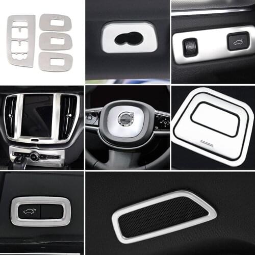 For Volvo XC60 2018-2020 Car Center Console Rear Trunk Steering Wheel Headlight Window Lift Switch Panel Roof Hook Frame Trim