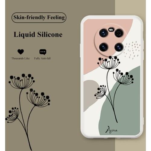 ASINA Liquid Silicone Case For Huawei Mate 40 30 Pro Lite Ins Flower Cover Bumper For Mate 20 10 Funda Coque Simple