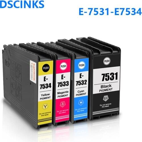 E-7531 E7531 100% compatible ink cartridge with pigment ink for Epson WF-6093 WF-6593 WF-8093 WF-8593 E-7532 E-7533 E-7534 Chip