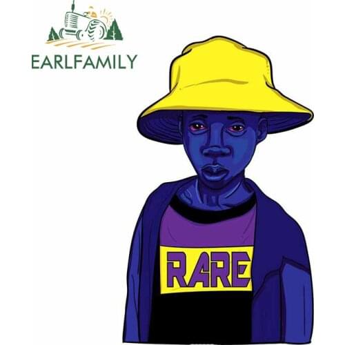 EARLFAMILY 13cm x 8.2cm For Bucket Head Cartoon Vinyl Car Stickers Waterproof Car Assessoires Decal Bumper Graffiti Graphics