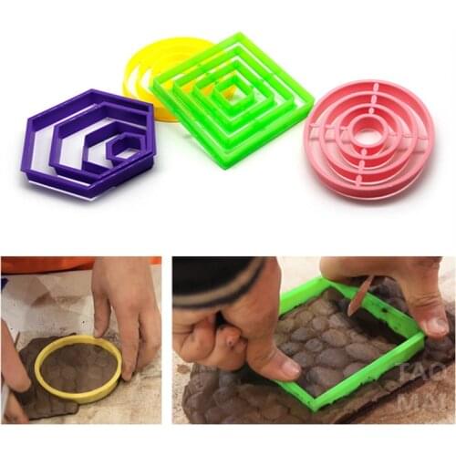 Mud Chip Cutting Mold Mud Cutter Round/ellipse/hexagon/square Plastic Mold Creative DIY Clay Polymer Modeling Tool