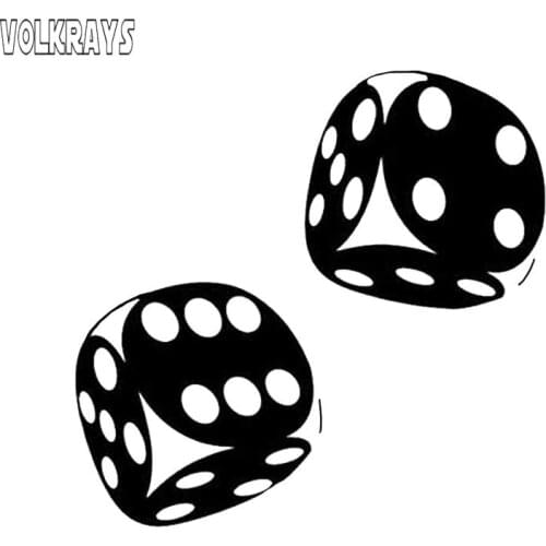 Volkrays Interesting Car Sticker Casino Poker Dice High Quality Decoration Accessories Sunscreen Creative Decal Vinyl,16cm*10cm