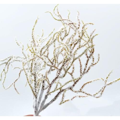 6pcs/bundle Simulation Foam Snow Pine Fake Plant DIY Craft Home Decoration Coral Flower Arrangement