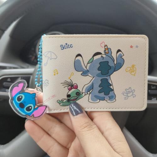 Disney Lilo & Stitch Driver License Mickey Mouse Cartoon Leather Drivers License Driving Document Clip Credit Card ID Holder