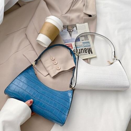 Retro Alligator Pattern Small Shoulder Bags For Women 2021 Casual PU Leather Underarm Bags Female Mini Tote Bags Bolsa femme