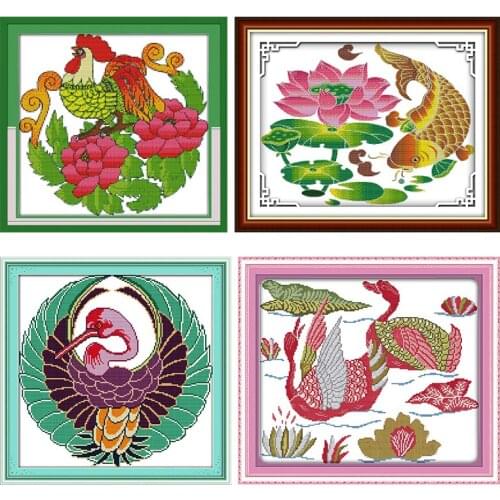 Joy Sunday Lucky Cross Stitch Kit Stamped Patterns 14CT 11CT Print Canvas Thread Decor Counted Embroidery Needlework Needlepoint