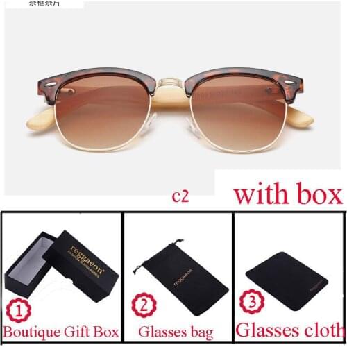 2020 New retro bamboo leg sunglasses Mens feminine designer good quality sunglasses lady round metal half frame