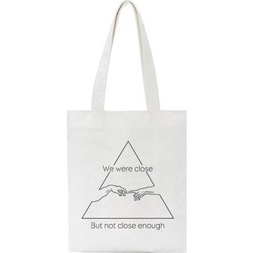 2021 New Women Bag Harajuku Shoulder Canvas Bags Letter Print Handbags Reusable Bag Large Capacity Casual Bag Retro Purse