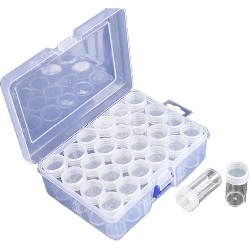 P15F Clear Plastic Bead Storage Containers Set Jars Diamond Painting Accessory Box Transparent Bottles for DIY Diamond