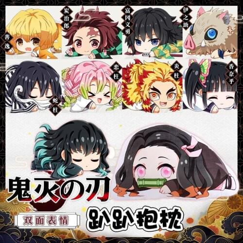 Anime Demon Slayer Pillow Kamado Tanjirou Kamado Nezuko Cosplay costume props Plush Double Sided Pillows