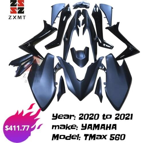 ZXMOTO Full Fairing Kit Bodywork ABS Plastics Fender For 2020 2021 YAMAHA TMAX 560 Matte Black Tech Max Painted OEM TMax560