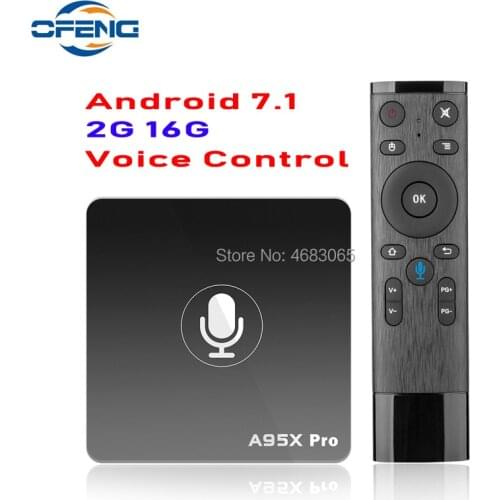 Google TV Box A95X Pro 2G RAM 16G ROM Smart Android 7.1 TV Box Voice Control Amlogic S905W WiFi LAN Media Player Smart TV BOX